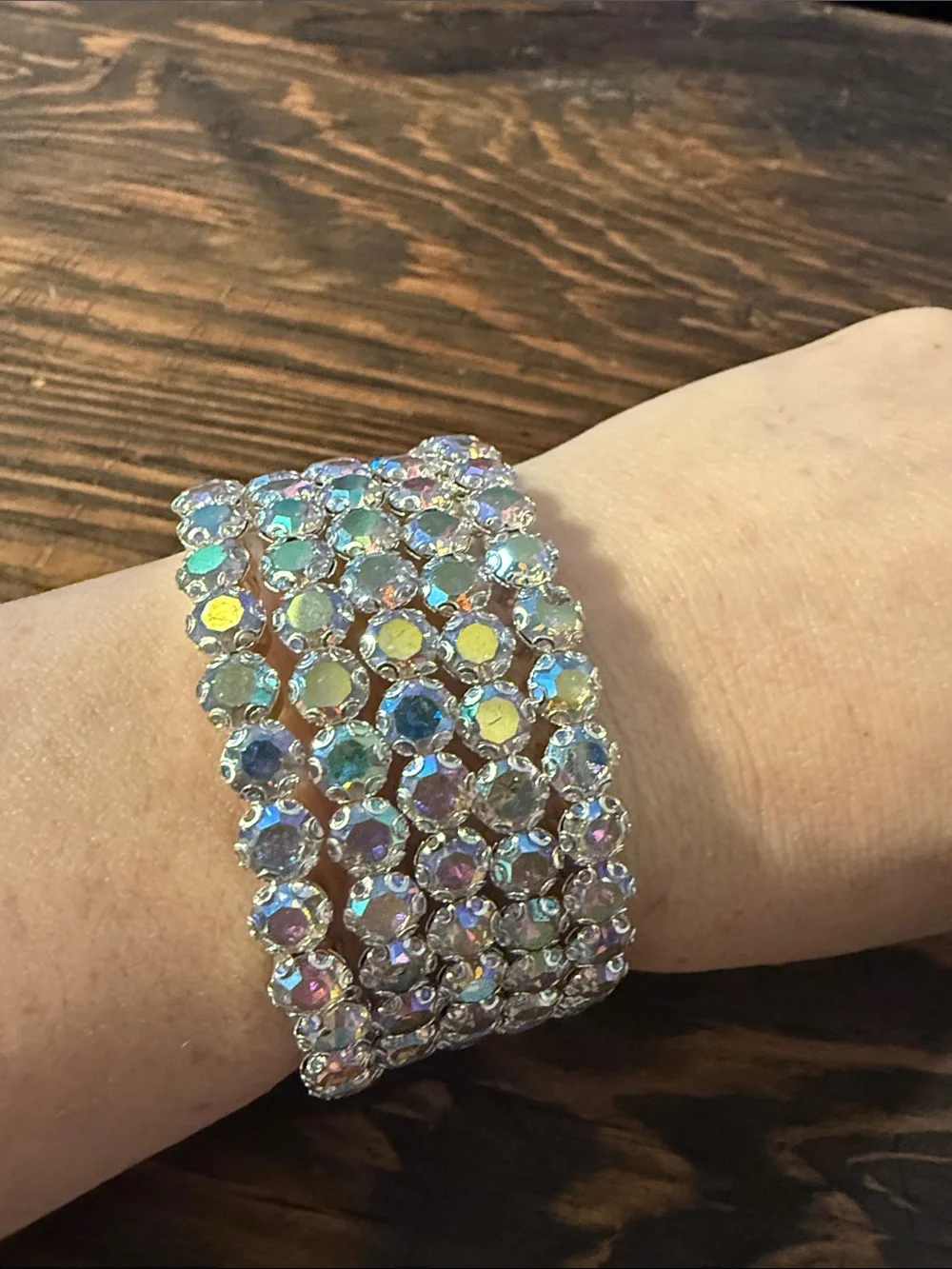 Sparkly Rhinestone Bracelet Bangle Cuff Glamorous Statement Jewelry